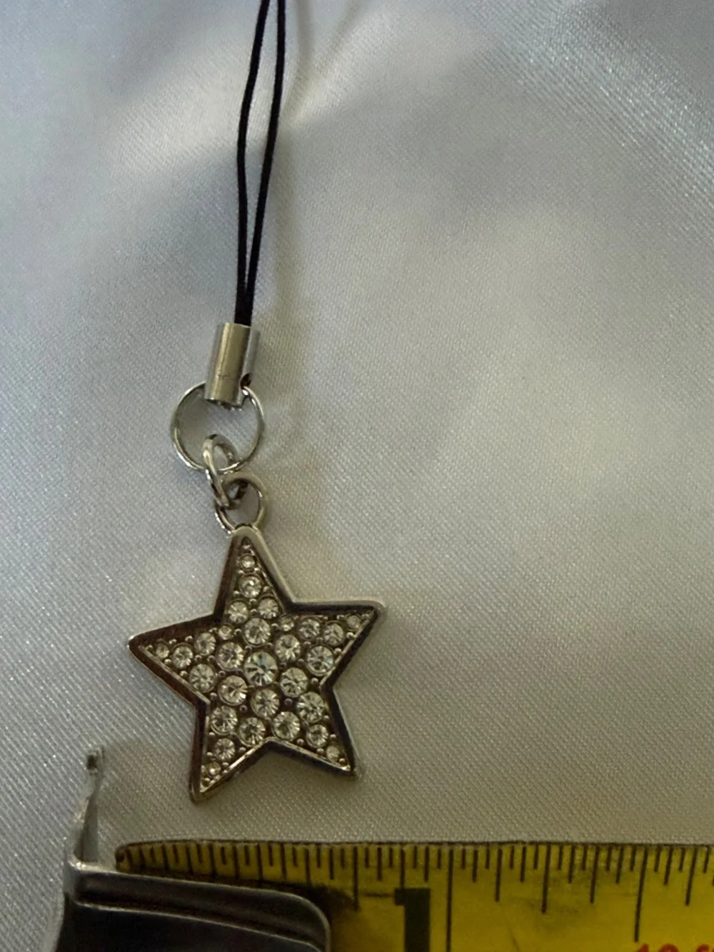 Coach Silver Crystal Star Cell Phone Lanyard or Bag Charm